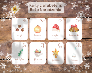 Karty z alfabetem: Boże Narodzenie