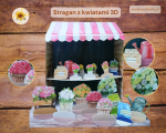 Stragan z kwiatami 3D + sklepik 2D