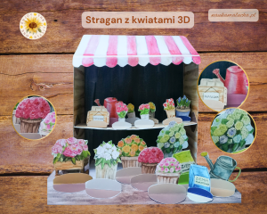 Stragan z kwiatami 3D + sklepik 2D