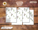 Karty z literami i cyframi: Motyle