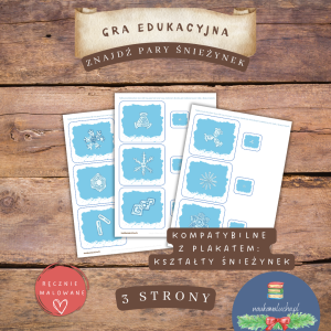 Gra edukacyjna: Znajdź pary śnieżynek