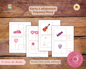 Karty z alfabetem: Dopasuj literę